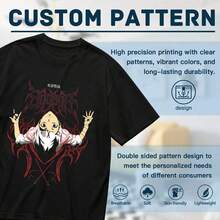 Camiseta de Arte Abstracto de , Talla Grande, Cuello Redondo Clásico, Esenciales de Verano, Camiseta Diaria de Mezcla de Algodón Transpirable - Negro - Ver 7
