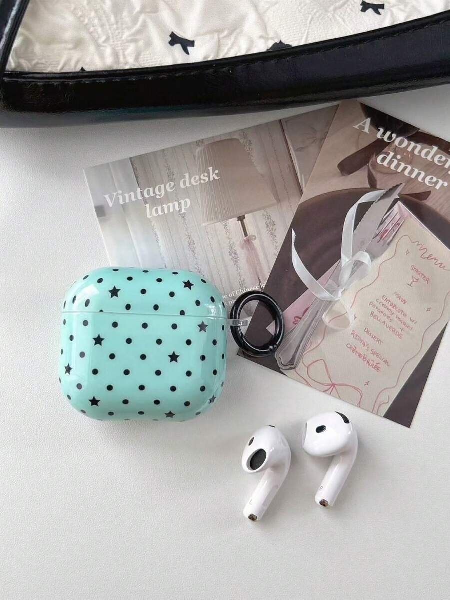 Étui de protection avec design d'étoiles à pois colorés compatible avec Apple 4e génération, Pro 2e génération, 3e génération, avec dragonne incluse - Bleu ciel - Voir 1