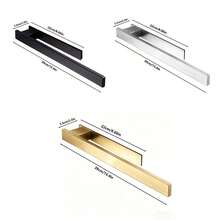 1 pieza Barra para toallas de acero inoxidable montada en la pared - Estantería contemporánea para almacenamiento de toallas de baño, altura ajustable, accesorio de baño moderno | Diseño minimalista | Barra de altura ajustable, toallero de baño - Multicolor - Ver 10