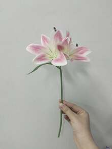 1/3/6支人造百合花莖，簡約聚酯纖維仿真花，適用於家居裝飾、情人節、禮物、生日、畢業、新年、萬聖節、聖誕節、婚禮胸花、母親節等 - 彩色 - 查看 8