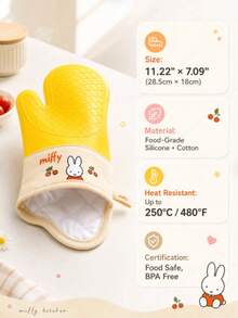 MIFFY 2026官方授权米菲加厚硅胶隔热手套 - 可爱日系动漫隔热手套,适用于厨房烘焙、微波炉烹饪 - 耐热防滑掌面 - 舒适袖口材质 - 适合青少年、成人、女性、家庭主妇日常使用 - 2026新款网红美观时尚 - 实用厨房必备配件,动漫爱好者收藏生日礼物 - 彩色 - 查看 5
