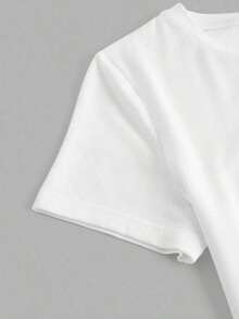 1 Pc Women's Short-Sleeved T-Shirt With Round Neck Featuring A Jesus Print And Faith Message For Added Comfort And Casual Style. 180g 100% Cotton - 黑色 - 查看 8