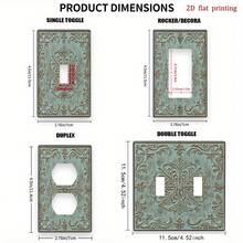 1 pieza Cubierta decorativa de enchufe con patrón floral 2D, placa de interruptor de luz única, económica y fácil de limpiar, adecuada para la decoración del hogar y la oficina, diseño plano 2D - A - Ver 3