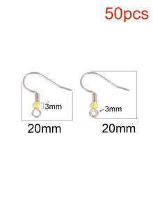 50 buah Kait Anting/Kawat Anting Warna Permen dari Baja Tahan Karat untuk Aksesoris Pembuatan Perhiasan Anting DIY - Anting buatan sendiri - View 14