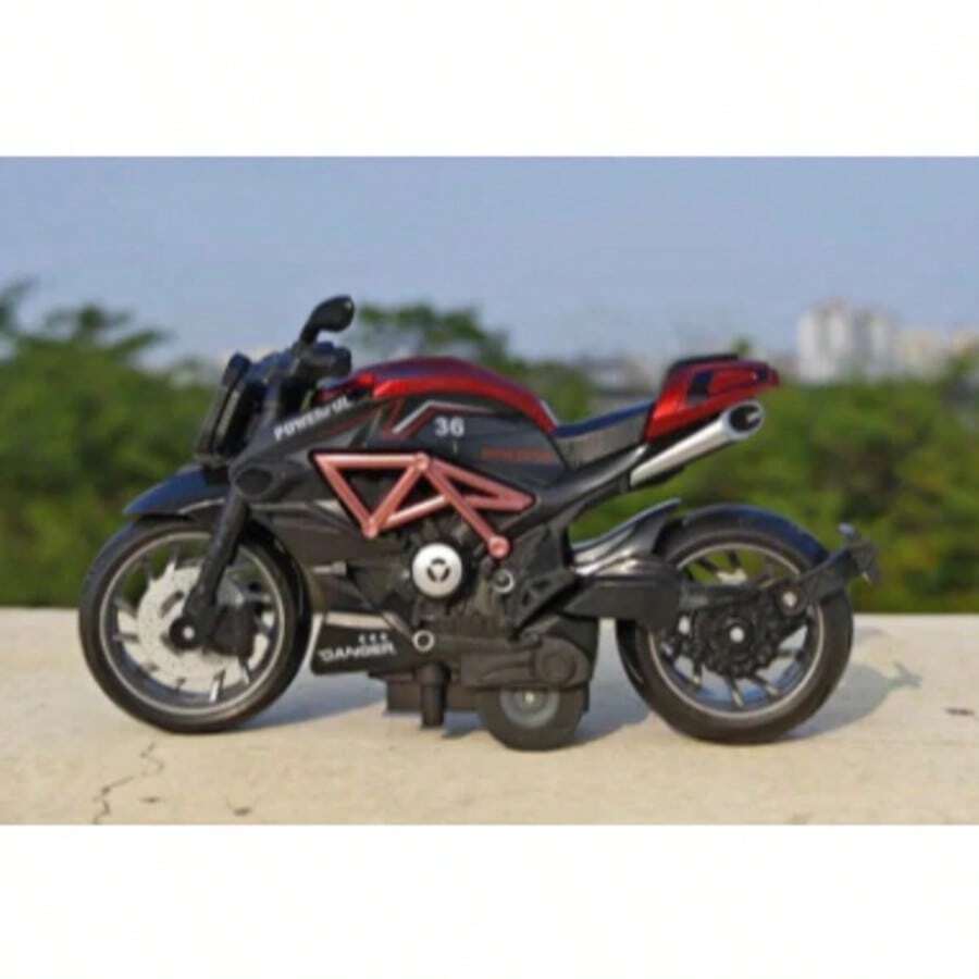 Miniature Diecast Motorcycle Toy For Children And Collectors With Sound, Light, And Friction - Powefull 36 Vermelha - View 1