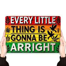 1pc Retro Reggae-Style Metal Sign "Everything Will Be Alright" - Suitable For Wall Decoration In Homes, Offices, Gardens, Bars, Cafes - Style As Shown In The Size Chart - Multicolor - View 4