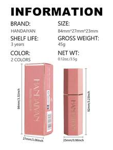 HANDAIYAN 6-Sided Matte Moisturizing Lipstick, Velvet Finish, Single Piece, Long-Lasting Color, Fashionable Luxury Lipstick, Suitable For Halloween, Christmas And Holiday Makeup, Party And Daily Makeup, Holiday Travel Essential Cosmetics, Net Weight: 3.5g, Face Painting, Cosmetics, Suitable For Women, Suitable For Winter/Spring, Ideal For Y2K Fancy Fashion, Suitable As Birthday/Valentine's Day/Mother's Day Gift, Essential For Carnival Party, Best Color Choice - 02 Peach - 查看 7
