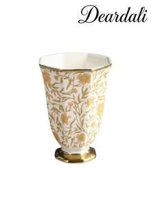 DearDali 1 Set 220ml Vintage Gilded Ceramic Cup & Saucer, European Palace Style Luxury Octagonal Design Gold-Rimmed Mug, Home Decor, Couple/Best Friend Gift, Coffee/Tea Cup - Multicolor - View 13