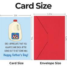 Happy Fathers Day Card - 5x7 In Fathers Day Card From Kids, Happy Father's Day Gifts For Dad Father, Father's Day Gifts From Daughter, Son, Kids, Dad Gift Greeting Cards From Son Daughter - Stepdad - View 3