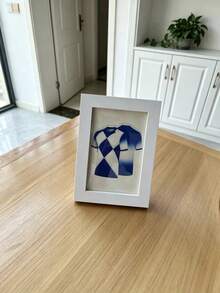 Nordic Minimalist White Photo Frame Decorative Painting, Soccer Jersey Pattern For Living Room, Bedroom, Desktop Display, Wall Hanging - Wooden Photo Frame Set - View 7