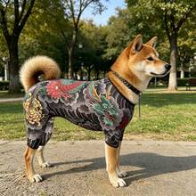 四季通用寵物刺青圖案，可愛趣味四足寵物服裝，適合小型至中型犬貓，個性化寵物衣 - 彩色 - 查看 4
