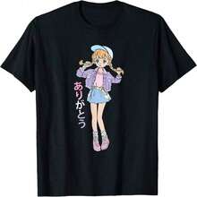 Camiseta de chica anime linda, ropa de estética japonesa, camiseta kawaii, camiseta Y2k. - Blanco - Ver 4