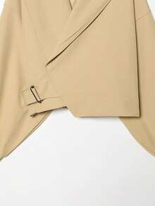 Solid Color Casual Turndown Collar Short Jacket, Suitable For Spring And Autumn - Khaki - View 6