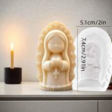 1pc Prayer Angel Mold, Multipurpose Reusable And Easy Demold | Candle Making Mold, Suitable For Epoxy Resin And Clay Crafts As Baptism Gifts - White - View 9