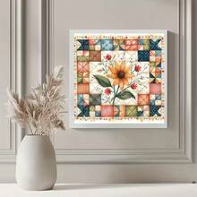 1pc New 5D Round Acrylic Diamond Painting Mosaic Craft, Featuring Floral Patchwork Theme, Vibrant Colors And Elegant Patterns. Suitable For Home Wall Decor, Handmade Artistic Gift For Girlfriend, Parents, Friends Or Holiday Presents. No Frame - round diamond - View 3