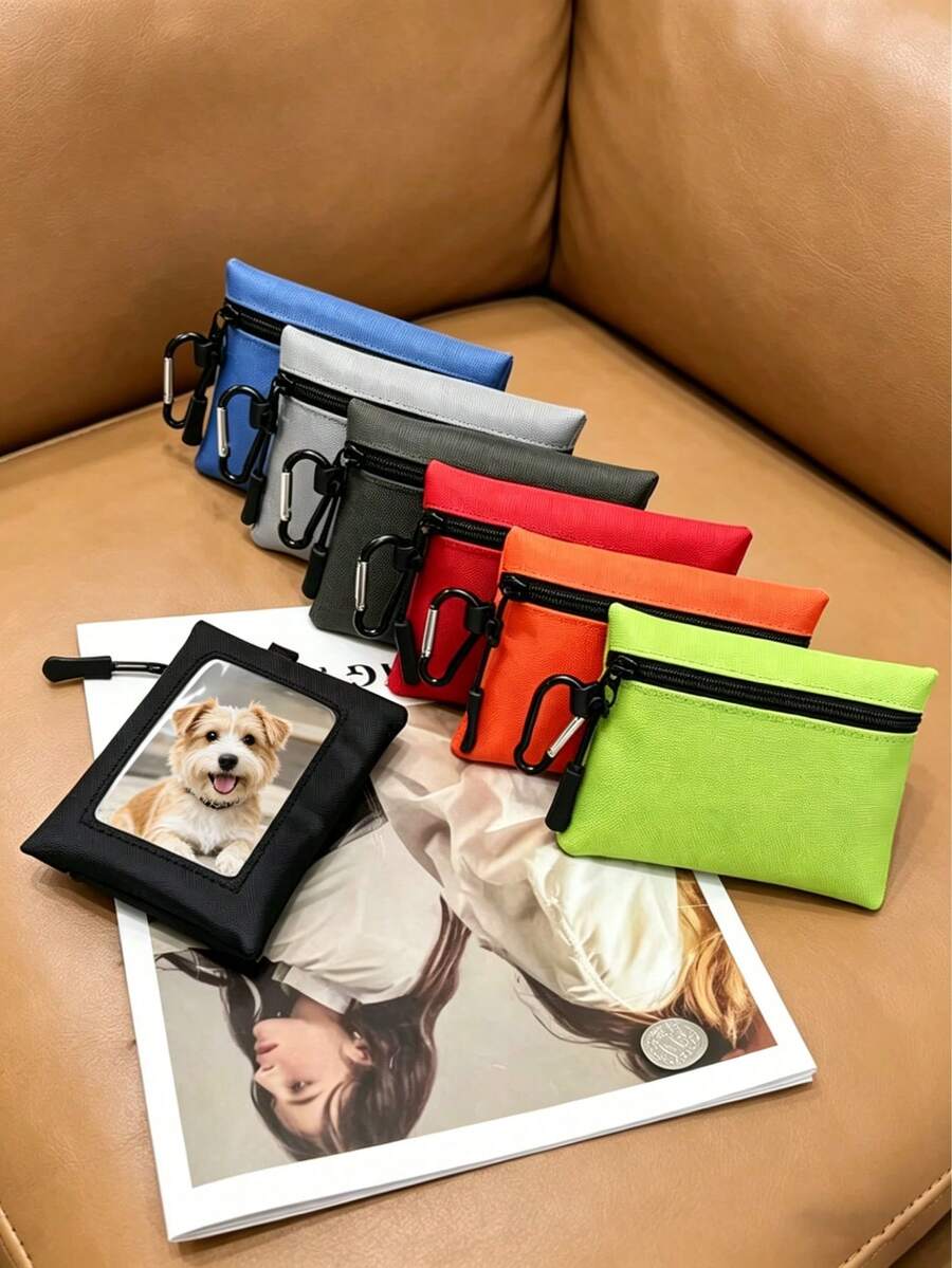 1 pieza Bolsa portátil lavable para premios de mascotas, bolsa de entrenamiento para perros, tamaño compacto fácil de limpiar, adecuada para llevar al pasear al perro o viajar - Multicolor - Ver 1