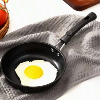 1pc Small Non-Stick Pan, Easy To Clean, Suitable For Frying Eggs, Compatible With Induction Cooktop And Gas Stove, Suitable For Any Meal Throughout The Day, Suitable For Home Kitchen And Camping, Space-Saving Cooking Tool