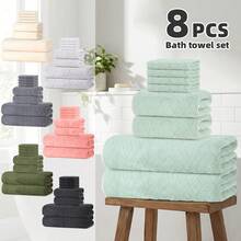 This 8-Piece Towel And Bath Towel Set Includes 2 Bath Towels, 2 Hand Towels, And 4 Face Towels. Made Of Coral Fleece, These Towels Are Super Soft, Comfortable, And Highly Absorbent – Essential For Home And Travel. - Hot Pink - View 7