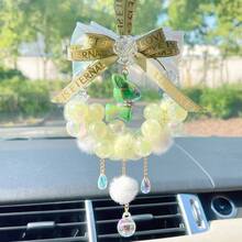 Crystal Rearview Mirror Hanging Accessory, Cute Colorful Deer Charm, Auspicious Car Decor, Rear View Mirror Pendant Ornament, Suitable For Girls - Multiple Styles - View 4