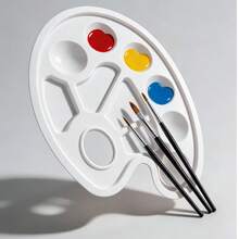 Professional 26-Hole Fish-Shaped Color Palette, Large-Sized Art Painting Palette, Suitable For Acrylic, Watercolor And Gouache. Anti-Slip And Easy To Hold, No Color Mixing. - Fish-shaped Palette - View 10