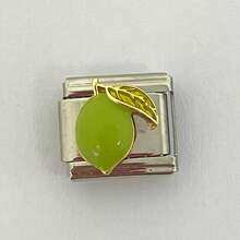 1件不锈钢镀金模块化手链链节，水果（樱桃/草莓/柠檬/苹果）珐琅和立方氧化锆元素，可爱食物主题DIY首饰配件 - 水果模組 - 查看 13