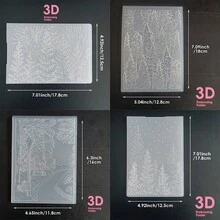 2D压纹文件袋，卷叶英文文字菱形和圆形压纹文件袋，DIY剪贴簿卡片背景纹理板 - 大2D - 查看 3