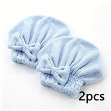Super Absorbent Microfiber Hair Wrap With Buckle - Soft Quick-Dry Shower Cap For Women, Cute Bow Design No-Blow Dry Hair Towel - Multicolor - View 14