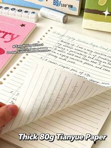 B5 Dessert Themed Notebook, Detachable Loose-Leaf Design, 80GSM Thick Lined Paper, 180° Lay-Flat, Tearable Pages, Cute Dessert Cover Notebook For Students, Office, Note Taking, Exam Prep, Journaling School Supplies - Multiple Options Available - View 2
