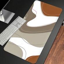 1pc Bohemian Style Abstract Brown Line Oversized Mouse Pad / Gaming Mouse Pad -- XXL Fabric Material -- Ultimate Tracking And Stability Performance -- Professional Gaming Grade Mouse Pad -- Non-Slip And Stable -- Full Desk Coverage -- PC Accessory -- Natural Beige And Brown Wavy Line Design Computer Keyboard And Mouse Pad, Suitable For Office, Home And Gaming Scenes - Bohemian Abstract Style - View 18