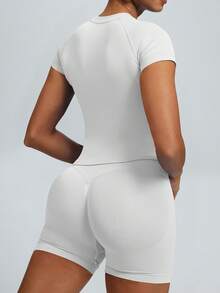 2pcs Impact Short Sleeve Top & Impact Short - White - View 3