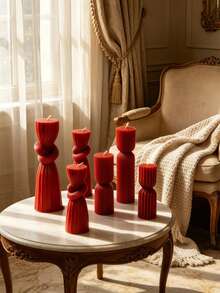 Bougie à engrenage rouge 3D dans un style nordique - Décoration intérieure exquise et accent parfumé premium pour la chambre. Convient pour les anniversaires de filles et les occasions de fête, avec une fragrance longue durée et une seule mèche, pour une utilisation intérieure et extérieure. - 1PC - Voir 7