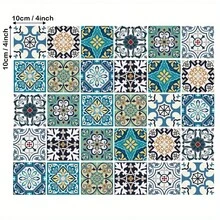 30 Unidades Adesivos de Parede Removíveis de 4x4 Polegadas, Fácil de Aplicar e Remover, À Prova d'Água, Adesivos Decorativos para Cozinha, Banheiro, Escadas, Melhoria Doméstica DIY - Verde - Visão 10