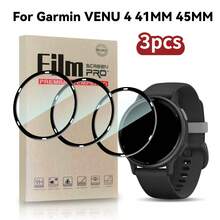 3pcs Screen Protector - 3H Hardness, Scratch-Resistant, Ultra-Clear Display, Anti-Fingerprint Coating, Full Coverage, Bubble-Free, PMMA Material, Protect Watch From Scratches And Wear, Transparent Color, Suitable For VENU 4 41MM 45MM, Ideal For Tech Enthusiasts And Outdoor Sports Lovers. - 3 Pieces, PMMA Material - View 1