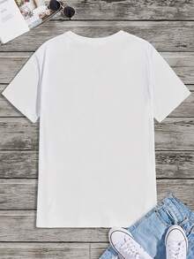Men's Summer T-Shirt Sommer Kendji Girac Signature Portrait - White, Short Sleeve, Crew Neck, Cotton, With Geometric Print Of Musical Artist, Ultra Soft And Breathable Fabric For Casual Summer Wear, Everyday Comfort And Collectible Item For Fans. Loose And Comfortable For Summer. - White - View 2