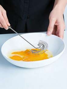1pc Stainless Steel Egg Beater, Coil Whisk For Spring Baking, Kitchen Egg Whisk - Multicolor - View 4