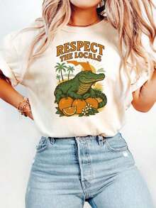 Florida T-Shirt, Florida T-Shirt, Aesthetic Graphic T-Shirt, Sunshine State Florida T-Shirt, Summer T-Shirt Gift, Women's Oversized Summer T-Shirts, Women's Dresses - 白色 009 - 查看 6