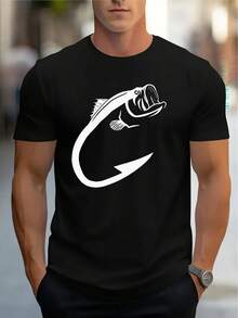 Camiseta de Hombre Seabass Cómoda Cuello Redondo Casual Algodón Mangas Cortas Suave Transpirable Top Ropa de Hombre Camiseta Verano Primavera Moda Callejera Tela de Algodón Impresión de Letras - Blanco - Ver 8