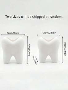 Creative Interesting Toothbrush Holder, Large White Tooth-Shaped Toothbrush Cup, Desktop Storage Decorative Ceramic Container, Can Hold Toothbrush, Toothpaste, Flower Pot, Vase, Bathroom Supplies. Happy Home Bathroom Decor For Autumn And Back To School Season - Multicolor - View 10
