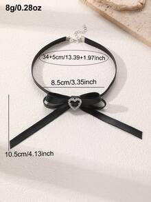 NAIZHU 1 chiếc vòng cổ choker kiểu Gothic hình bướm và trái tim bằng chất liệu PU, thích hợp để đeo hàng ngày, hẹn hò, dự tiệc. - màu đen - Xem 7