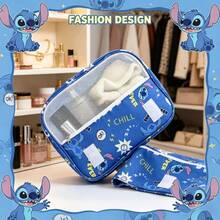 Túi đựng đồ vệ sinh cá nhân và trang điểm Disney Stitch - Một chiếc túi có khóa kéo rộng rãi, nhẹ và đa chức năng được thiết kế dành riêng cho phụ nữ. Lý tưởng để sắp xếp mỹ phẩm, đồ dùng vệ sinh cá nhân và các sản phẩm vệ sinh, kích thước hoàn hảo cho hành lý xách tay. - Nhiều màu - Xem 4