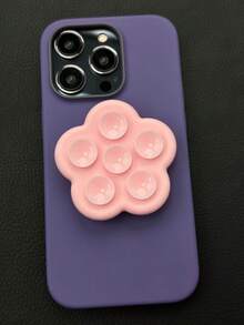 Agarre de teléfono de silicona con diseño floral lindo, alivio de estrés con manos libres, accesorio para ver videos en la mesa, soporte de teléfono creativo y cómodo - Multicolor - Ver 12