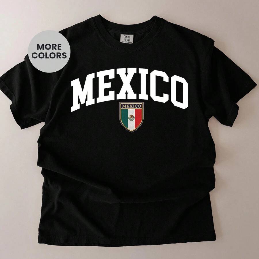 Camisetas de los Equipos Nacionales de la Copa Mundial de México 2026, Camisetas de Fútbol Nacionales, Camisetas Familiares de la Copa Mundial, Camisetas de la Copa Mundial de Estados Unidos, Equipos de la Copa Mundial - Negro (Solo disponible en blanco y negro) - Ver 1
