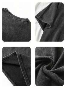Men's And Women's 100% Cotton Vintage T-Shirt For Women - Leopard And Cherry Print, Loose Fit, Machine Washable For Casual Everyday Wear, Vintage Style, Suitable For Clothing - 黑色 - 查看 3