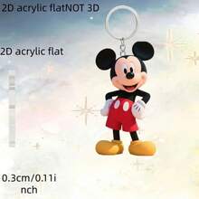[2D Flat] 1pc, Disney Mickey Mouse 2D Flat New Acrylic Keychain, Perfect For Bag And Car Key Decoration - Ideal Valentine's Day Gift, Birthday Party Gift, Thanksgiving, Halloween, Christmas Gift. Suitable For All Holidays. Suitable For Everyday Use. 2026 New Style. A Personalized Little Gift For The New Year. - Multicolor - View 3
