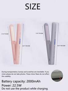 HYUNDAI Cordless Hair Straightener, Smart Constant Temperature, 3 Heat Settings, Portable Tourmaline Ceramic Hair Straightener/Curler - Multicolor - View 10
