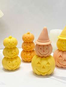 1pc Halloween Evil Pumpkin DIY Silicone Mold - White - View 4