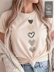 Corazones Blancos y Dorados Verticales - Camiseta 100% algodón puro de manga corta - Negro - Ver 7