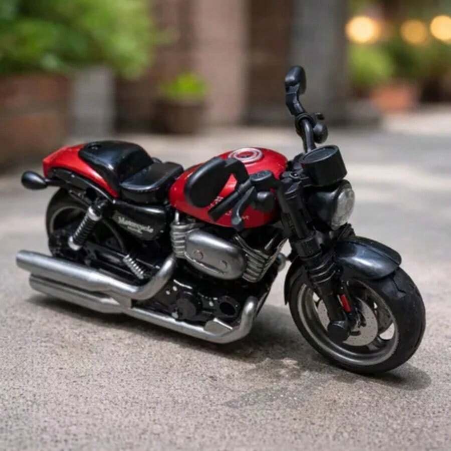 Miniature Diecast Motorcycle Toy For Children And Collectors With Sound, Light, And Friction - Motorcycle Travel Vermelha - View 1
