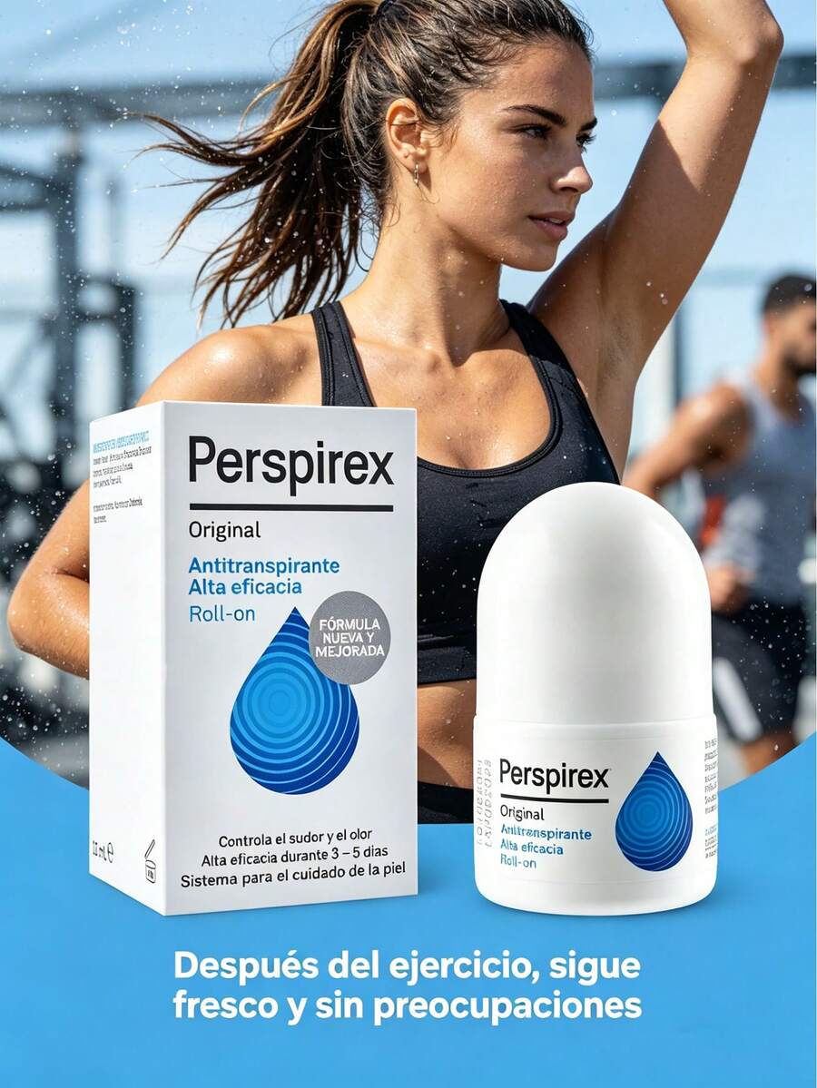 Antitranspirante Perspirex Roll-On 48h, Desodorante para Axilas, Control de Sudor y Olor, Efecto Duradero para Hombres y Mujeres