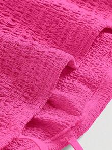 Vestido Con Tirantes Finos Y Estampado Floral Para Mujer - Rosa Fucsia - Ver 3